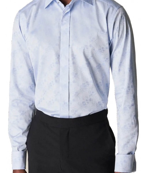Eton Floral Jacquard Tuxedo Blue shirt