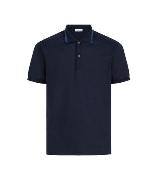 Etro Greca Polo Navy Blue T-shirt